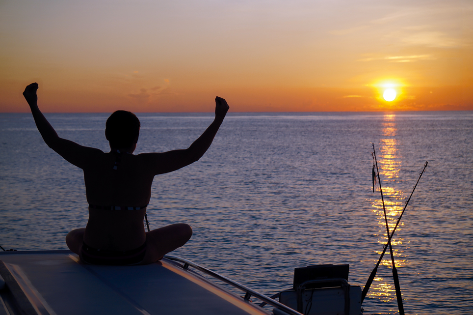 Coucher de soleil sur les Seychelles