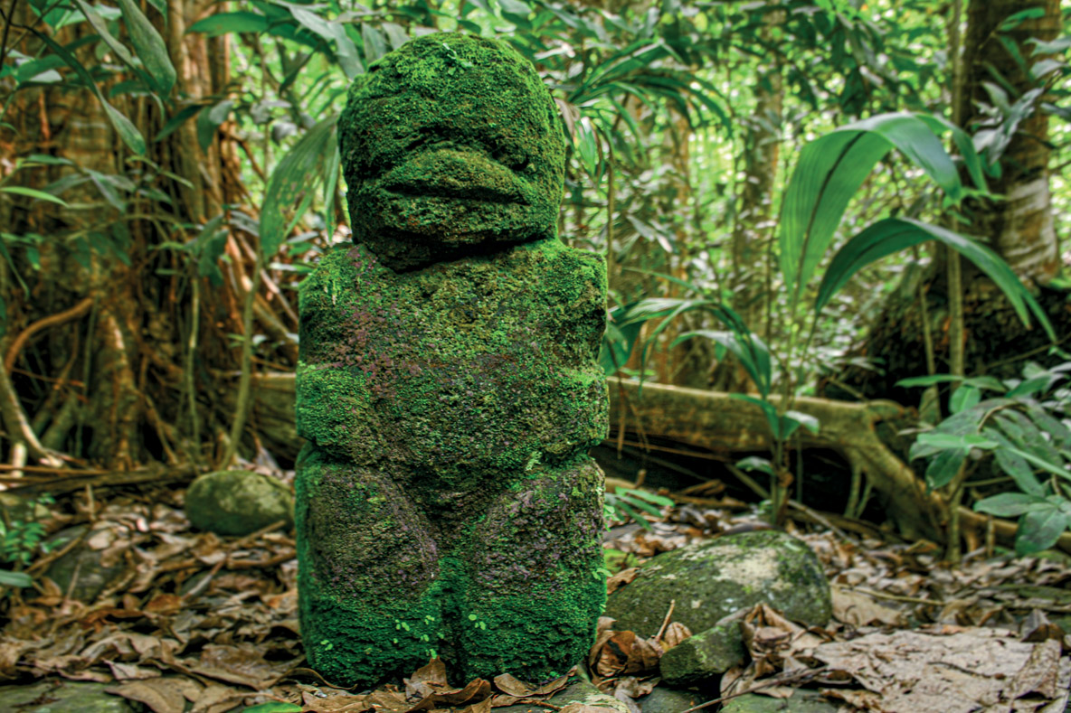 Les Tikis, sculptés dans le bois ou taillés dans la pierre, symbolisent l’ancêtre mi-homme mi-dieu qui fut le premier homme. Celui-ci est toujours debout ; il était chargé de protéger les habitants de maisons qui n’existent plus…