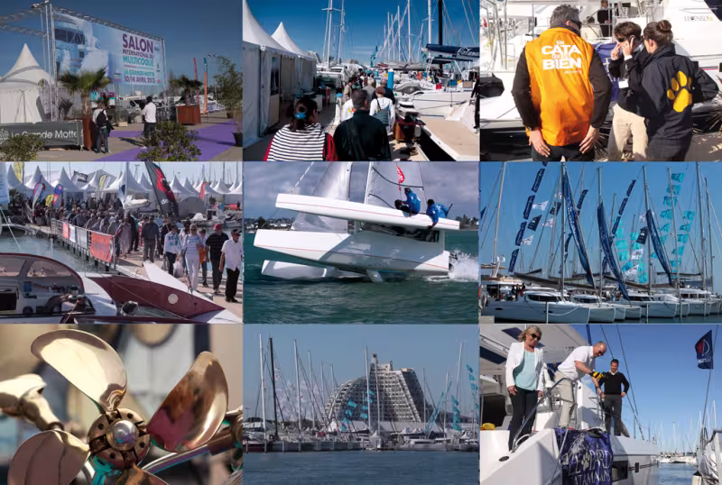 Les bateaux exposés au Salon du Multicoque 2015.