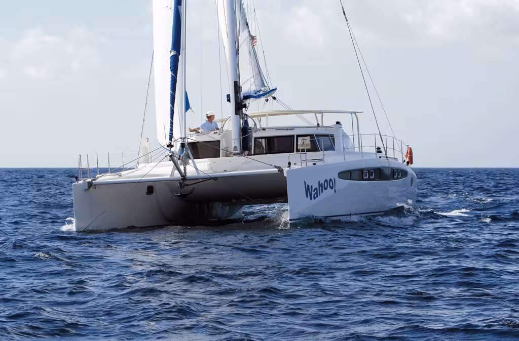 Construit au Brésil, le Dolphin 460 est un vrai catamaran de grandes croisières…