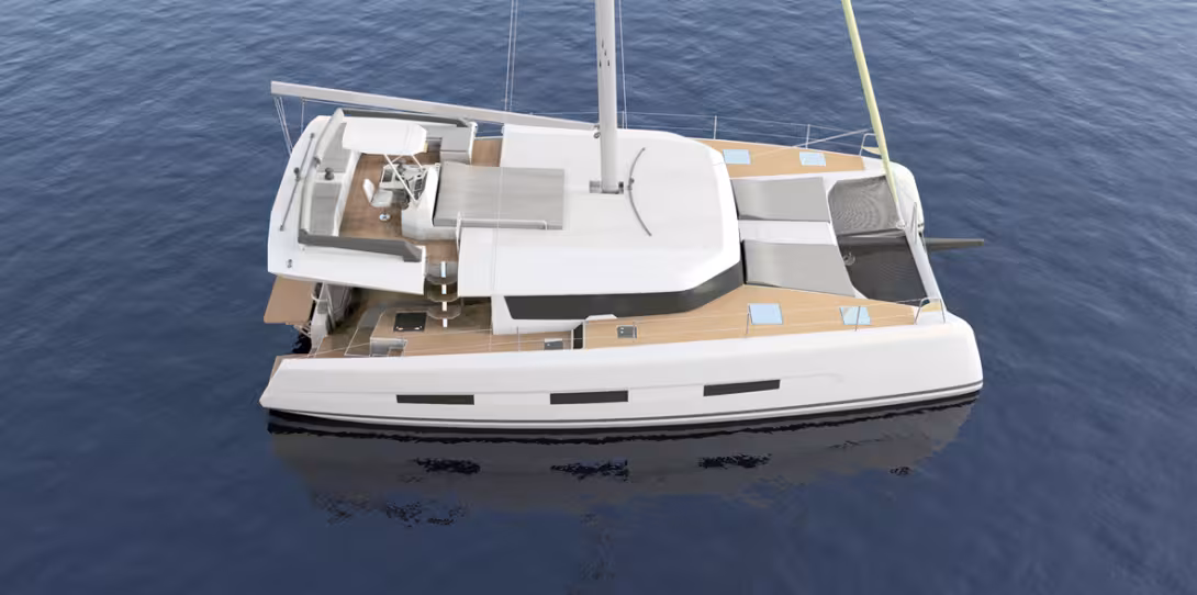 Flybridge Pour l’heure, le premier cata de Dufour n’est proposé qu’en une seule version équipée d'un fly.