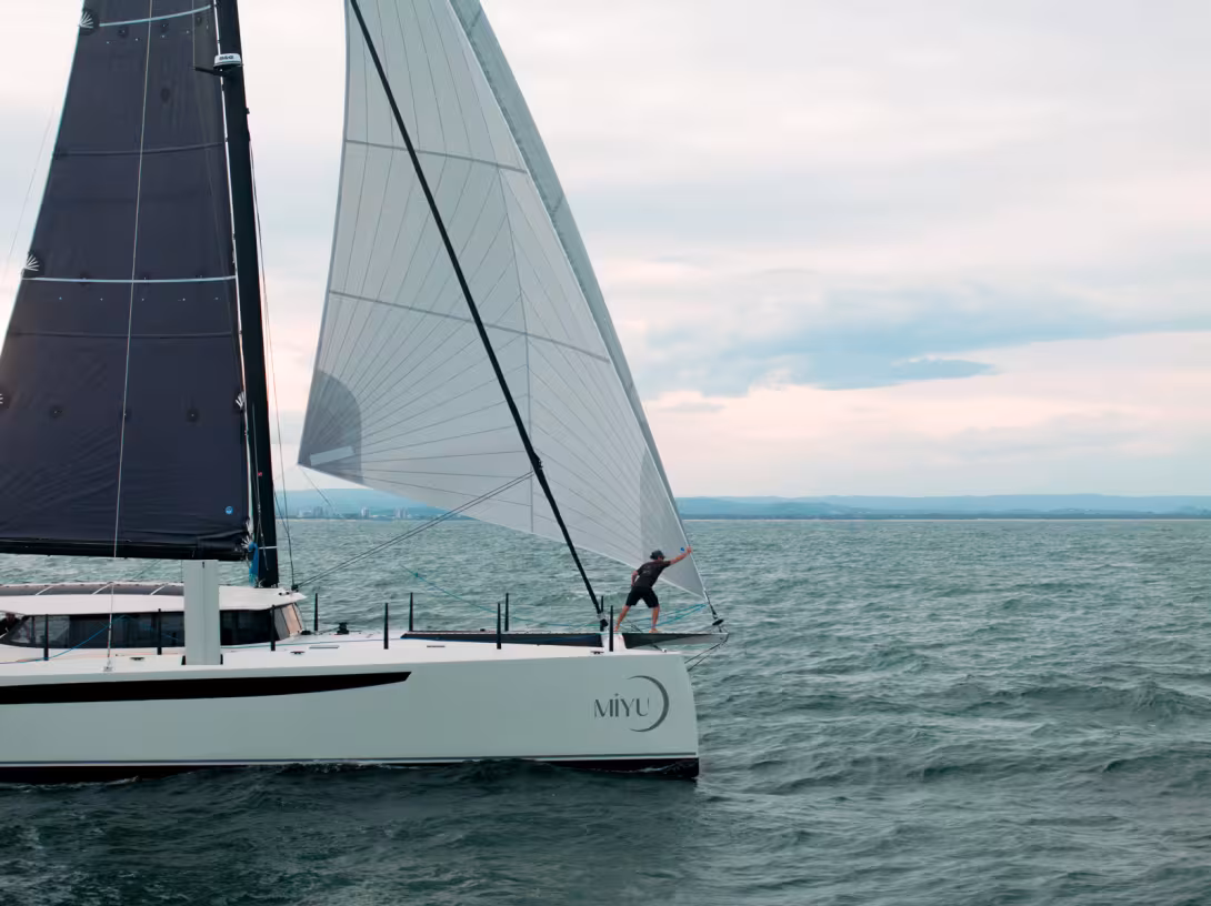 Le Cure 55 est issu d’un chantier naval réputé qui a construit certains des multicoques les plus rapides d’Australie.